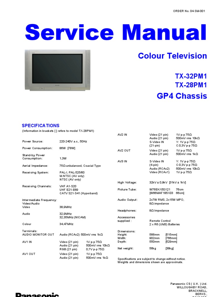Service Manual: Colour Television | PDF | Vacuum Tube | Electronic Engineering