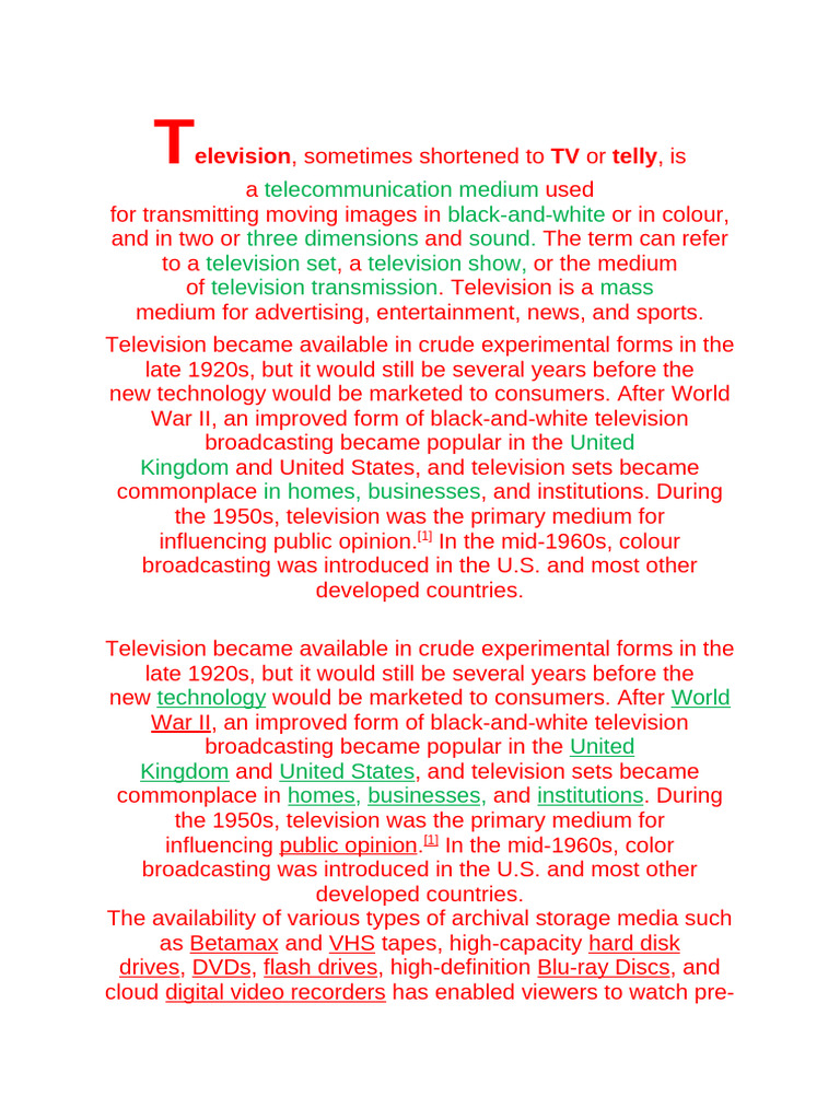 Television | PDF | Television | High Definition Television