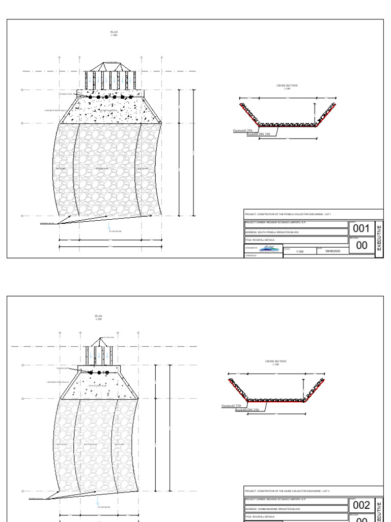 Out Fall - Rockfill Details | PDF | Dam | Civil Engineering