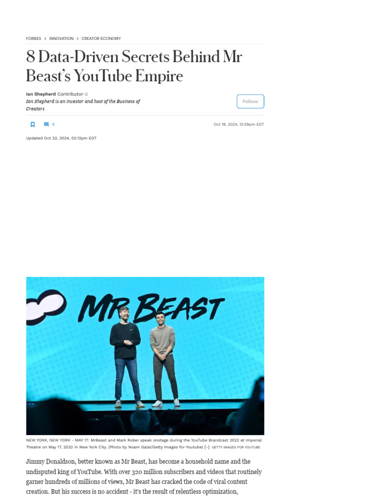 8 data driven secrets behind mr beast s youtube empire pdf you tube
