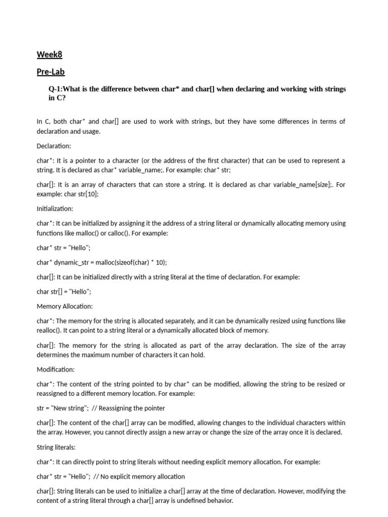 Week8_10.6.23 | PDF | String (Computer Science) | Pointer (Computer ...