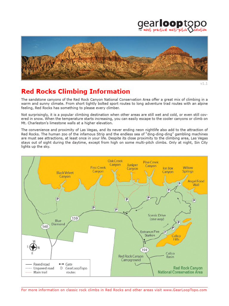 redRocksInfo | PDF | Rock Climbing | Adventure Travel