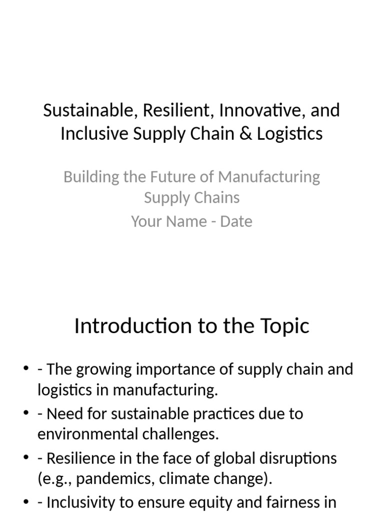 Future of Sustainable Supply Chains | PDF | Supply Chain | Logistics