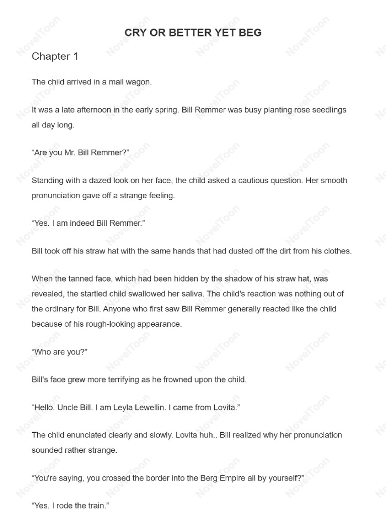 Cry or Better Yet Beg | PDF