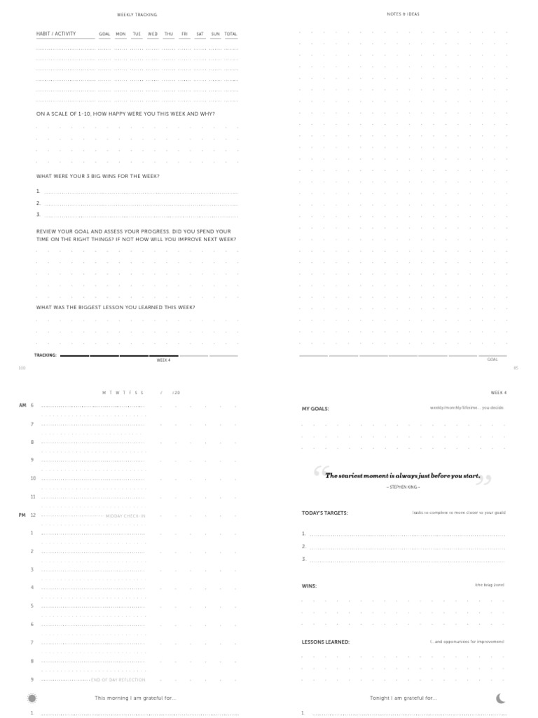 Best self journal split pages full pages 6 booklet pdf