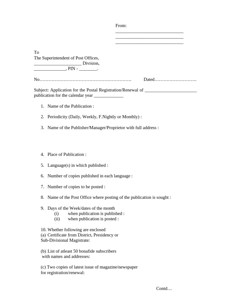 Newspaper Registration and Renewal Application | PDF | Newspapers ...