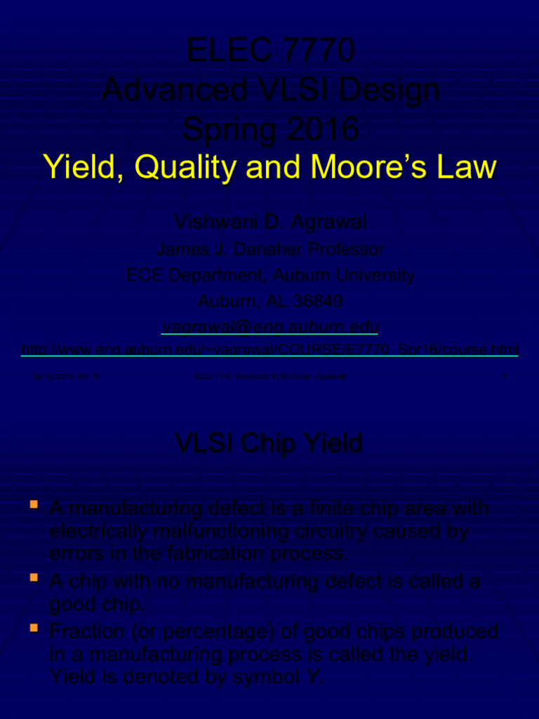 VLSI Chip Yield Analysis and Factors | PDF | Semiconductor Device ...