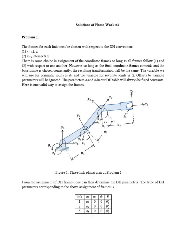 Robotic Homework 3 - Sol | PDF | Geometry | Mathematical Physics