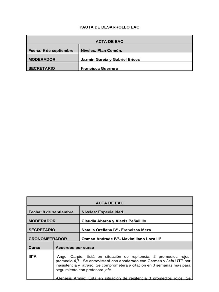 FICHA EAC 1° y 2° DICIEMBRE 2024 | PDF