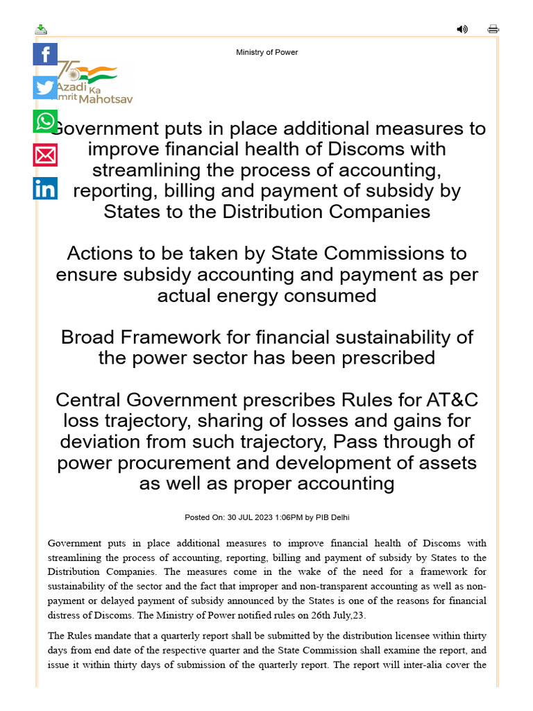 Measures to Enhance Discom Financial Health | PDF | Subsidy | Economies