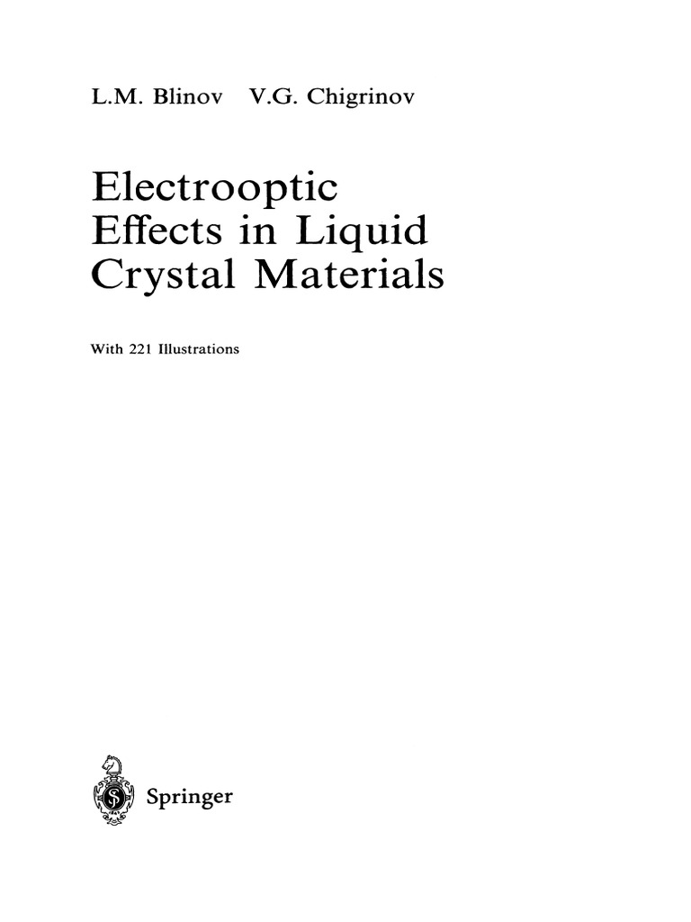 Electrooptic Effects in Liquid Crystals | PDF | Liquid Crystal ...