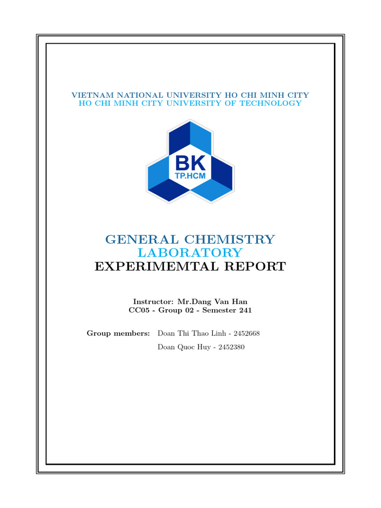Chemistry Report - CC05 - Group 2 | PDF