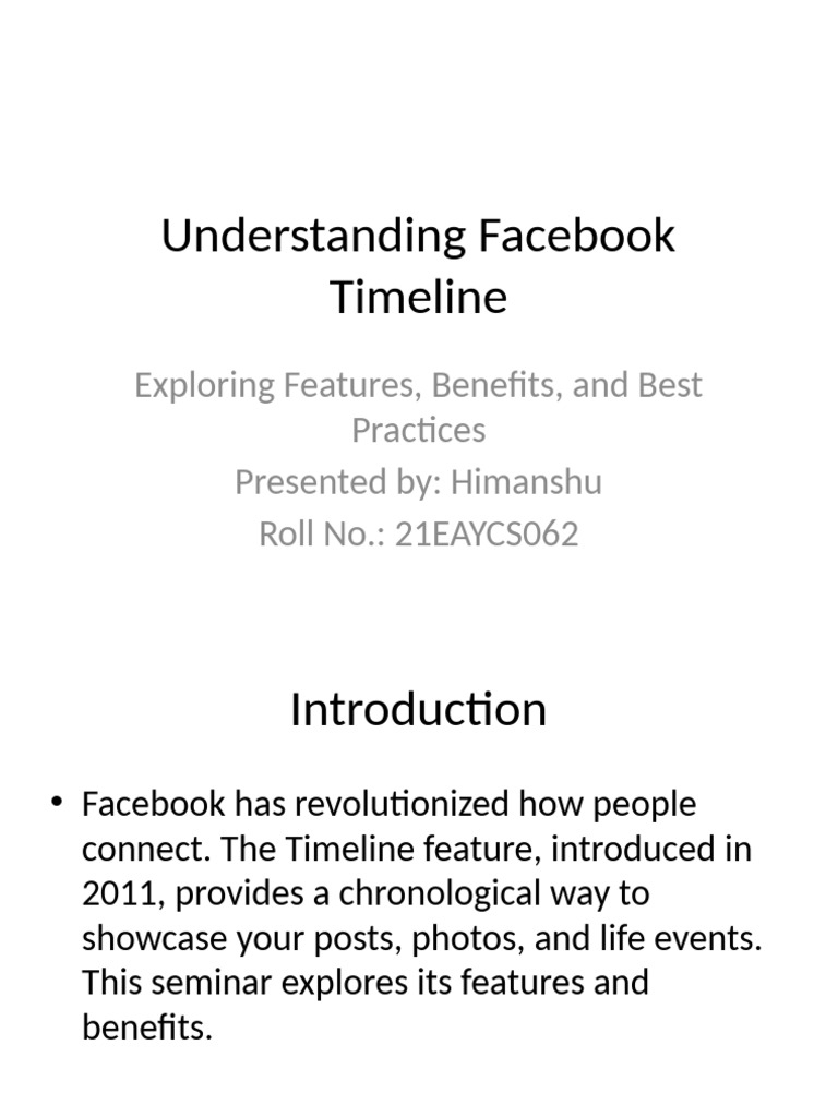 Facebook Timeline: Features & Benefits | PDF