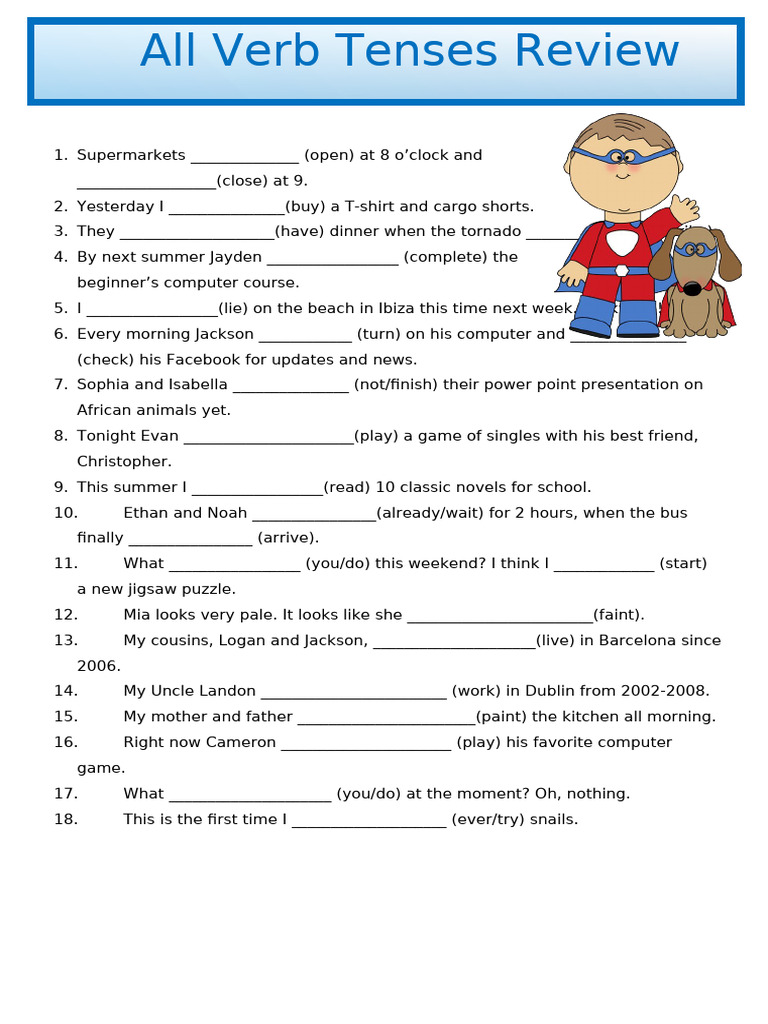 All Tenses Review With Key 53811 | PDF