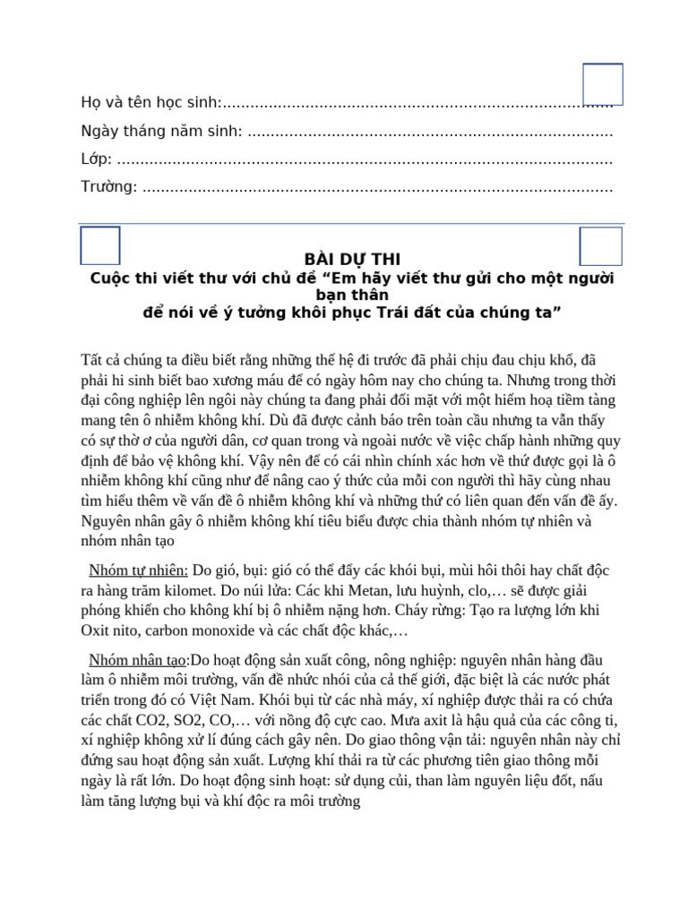 Phu Luc Mau Viet Thư | PDF