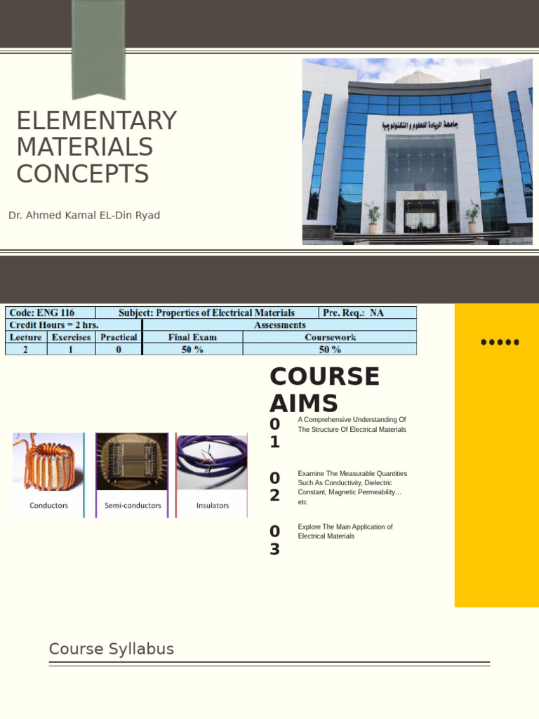 Electrical Materials Course Overview | PDF | Atomic Nucleus | Atoms
