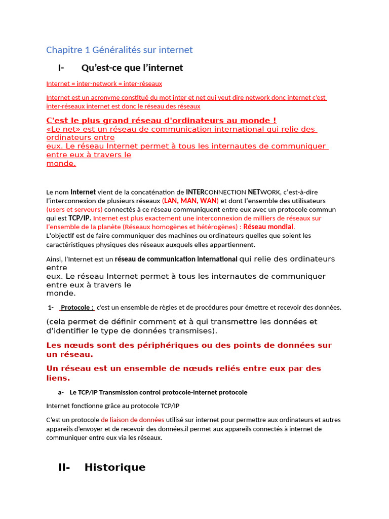 Introduction à l'Internet et au Web | PDF | Internet | Internet et Web