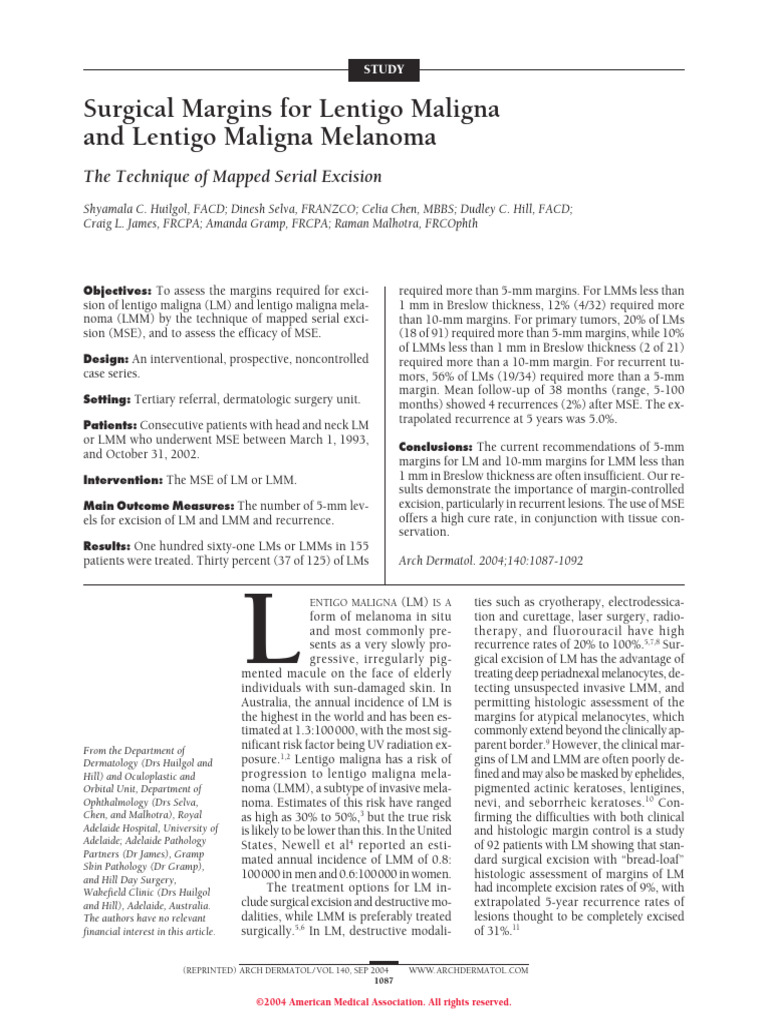 2024 - Shayamala H - Surgical Margins For Lentigo Maligna and Lentigo ...