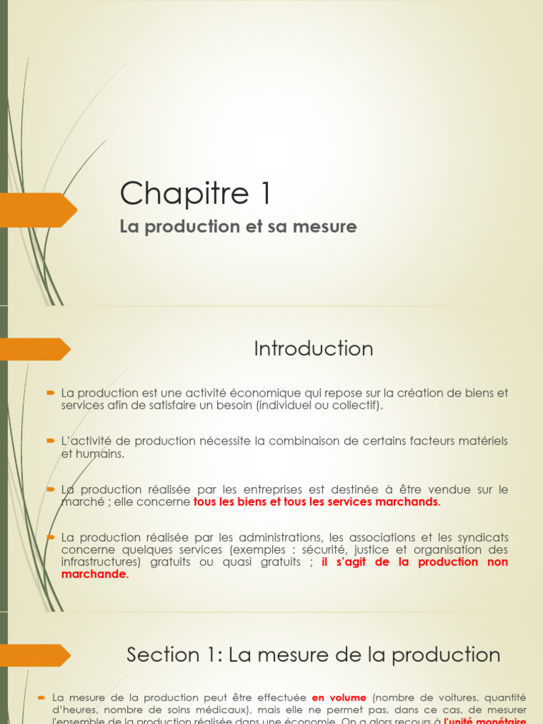 Mesure de la production et PIB explicatif | PDF | Produit intérieur ...