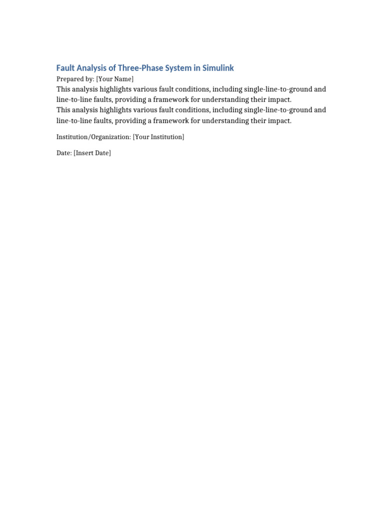 Fault Analysis in Three-Phase Systems | PDF | Simulation | System