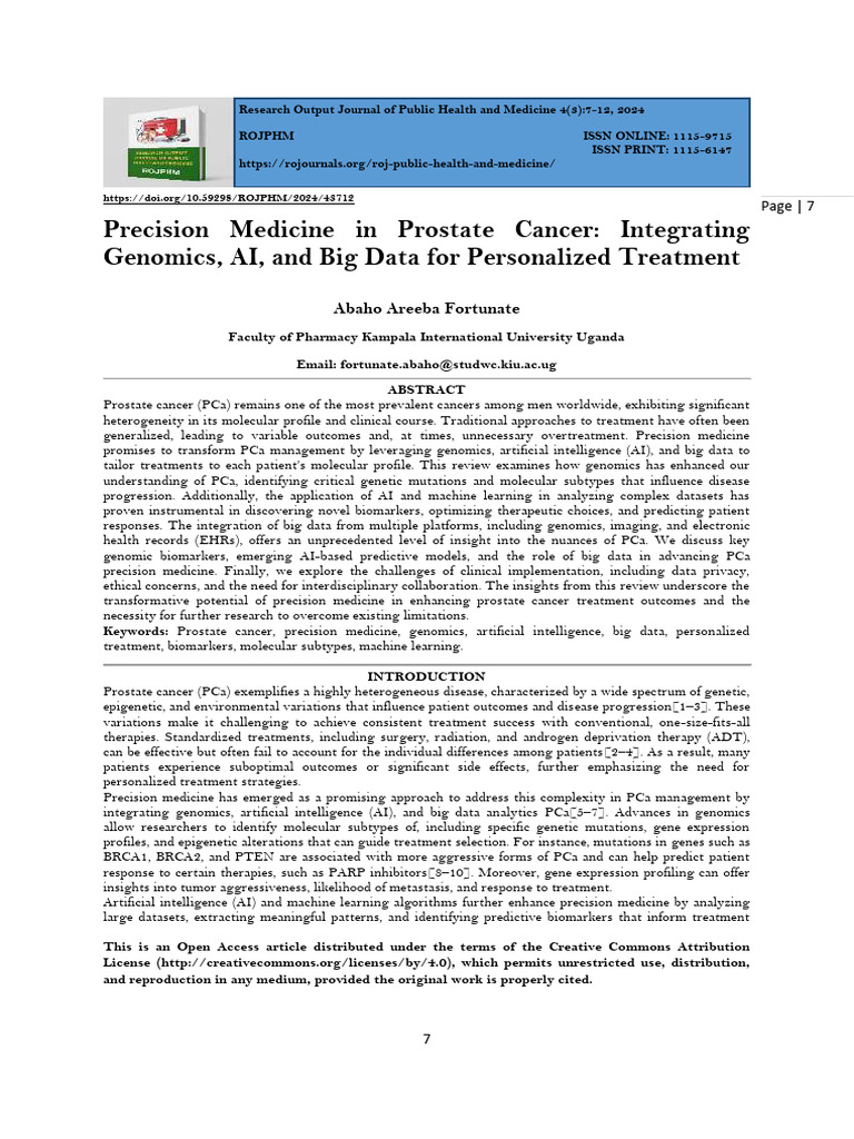 Precision Medicine in Prostate Cancer | PDF | Personalized Medicine ...
