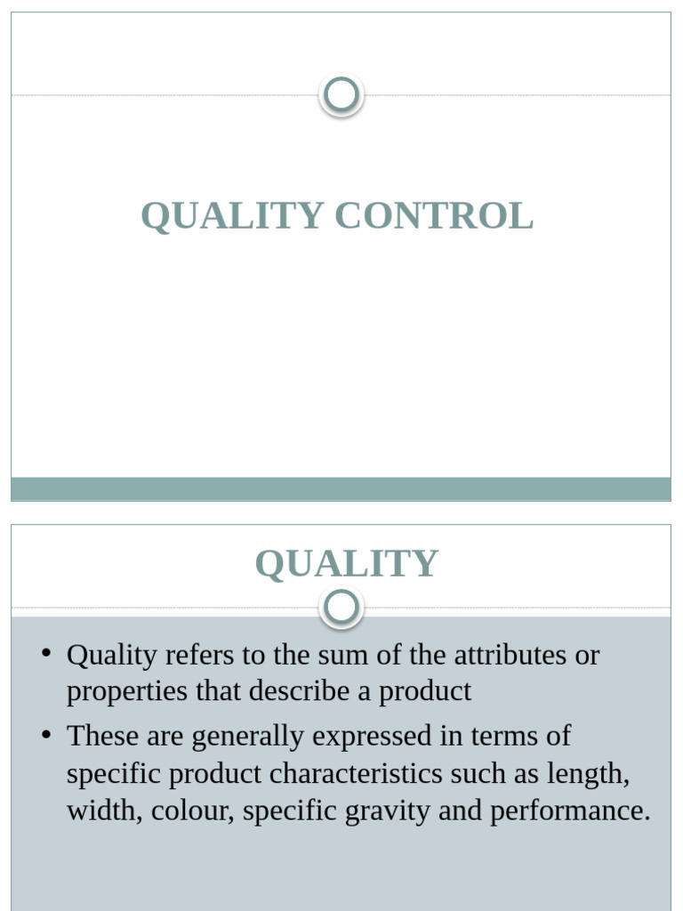 Quality Control | PDF | Lean Manufacturing | Iso 9000
