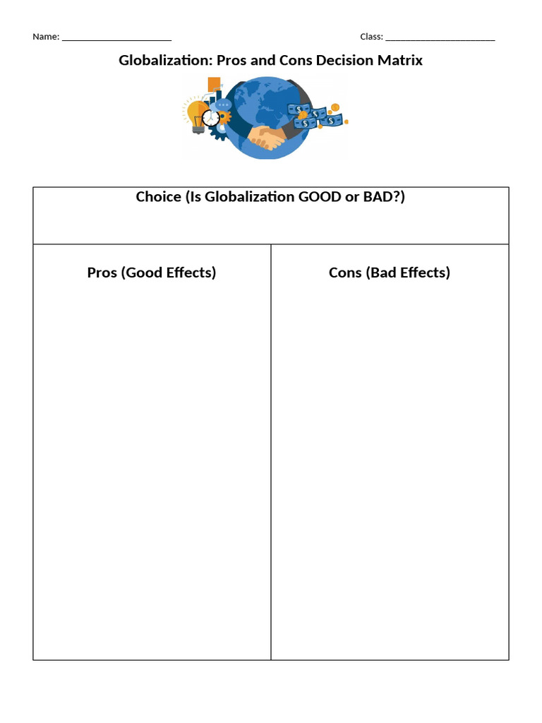 Unit 7 Globalization Decision Matrix | PDF