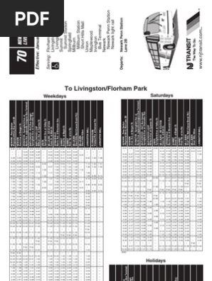 70 Bus Schedule Fare Nj Transit