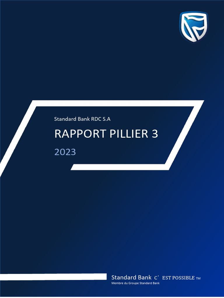 Rapport Pilier 3 Standard Bank RDC 2023 | PDF | Conformité | Risque