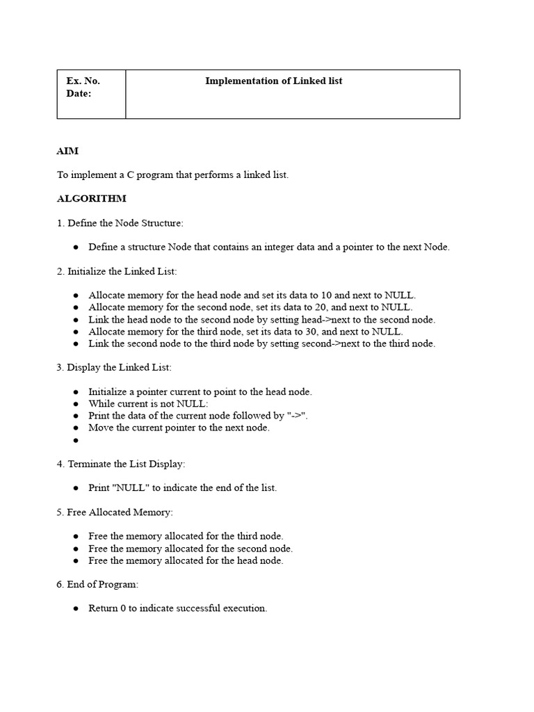 C Programs for Linked List and Search Algorithms | PDF | Pointer ...