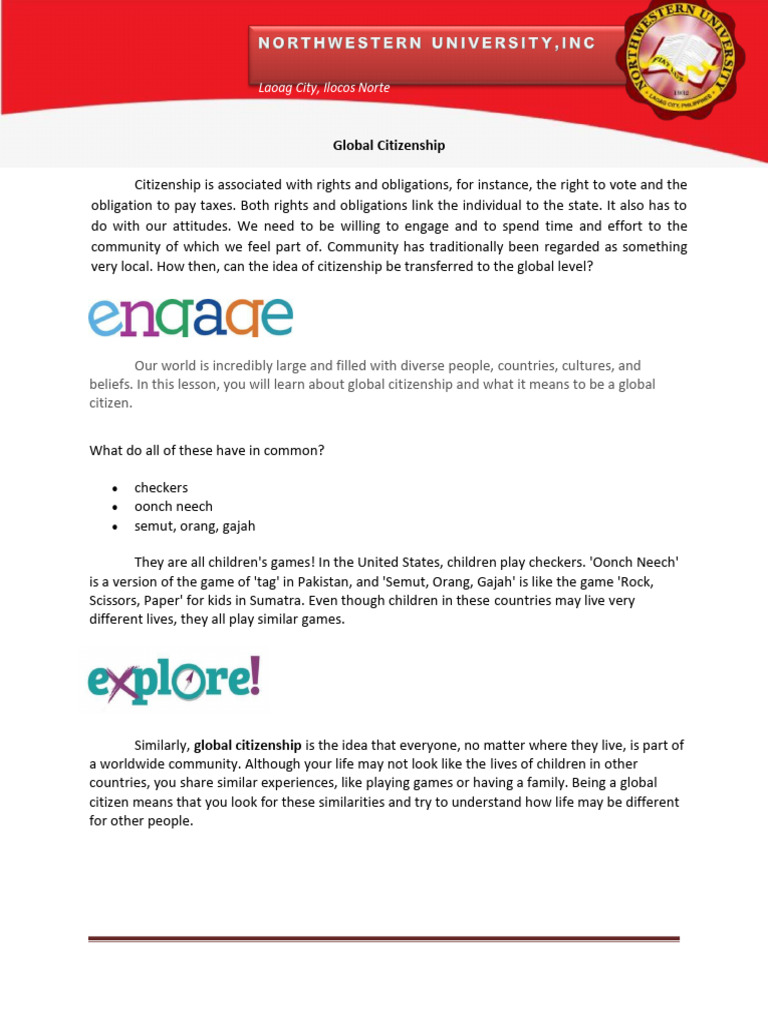 Module 6 Global Citizenship Pdf Political Science