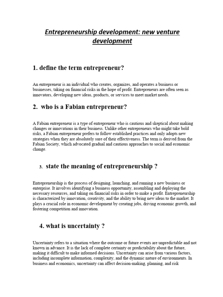 Entrepreneurship Types Explained | PDF | Entrepreneurship | Innovation