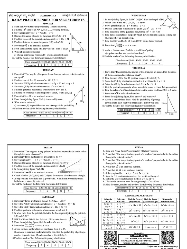 Maths em daily practice in 2 pages pdf