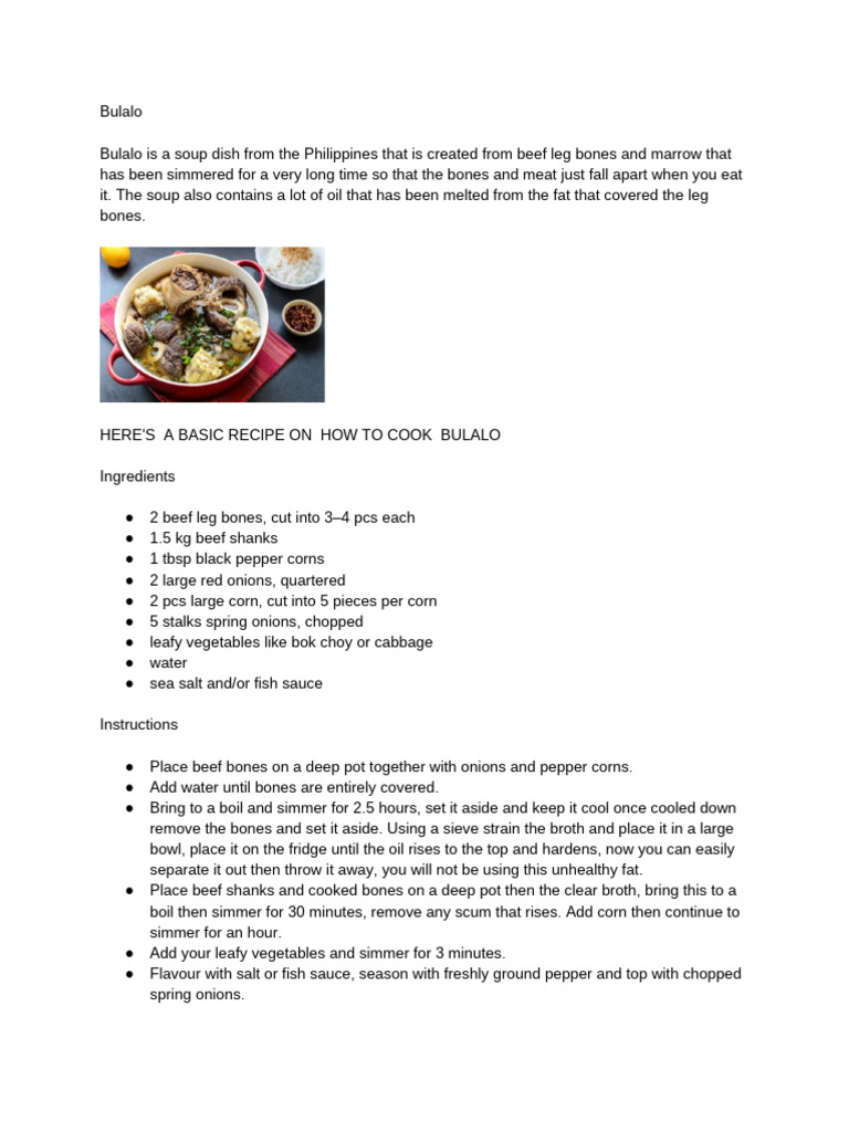 Bulalo | PDF