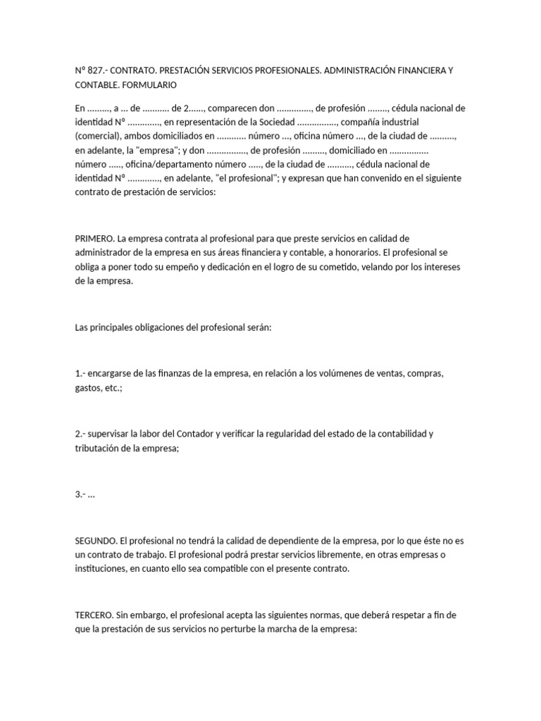 Contrato de Servicios Financieros y Contables | PDF | Contador | Business