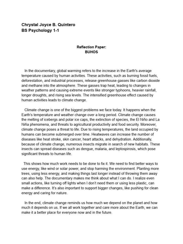 Ensci Reflection Paper | PDF