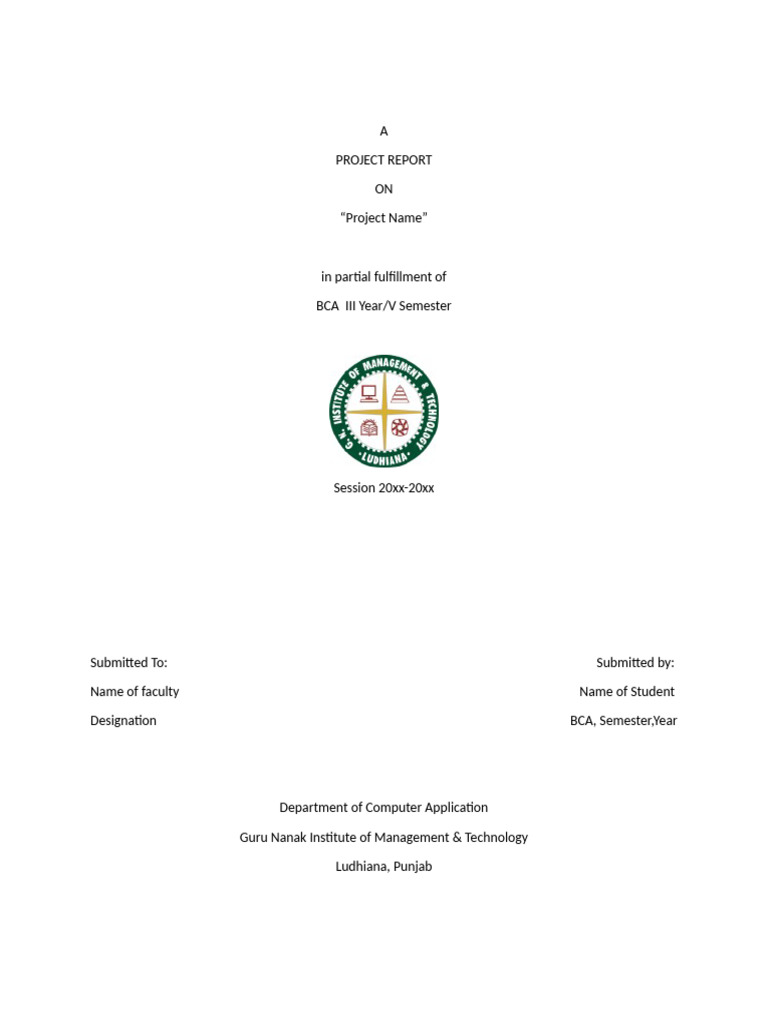 BCA Minor Project Report Template | PDF | Computing | Information ...