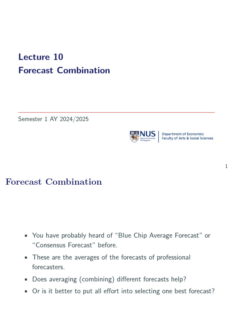 L9 Forecast Combination | PDF | Akaike Information Criterion | Forecasting
