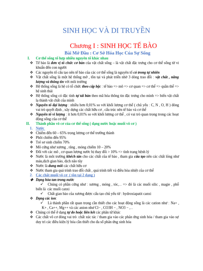 Sinh Học Và Di Truyền | PDF