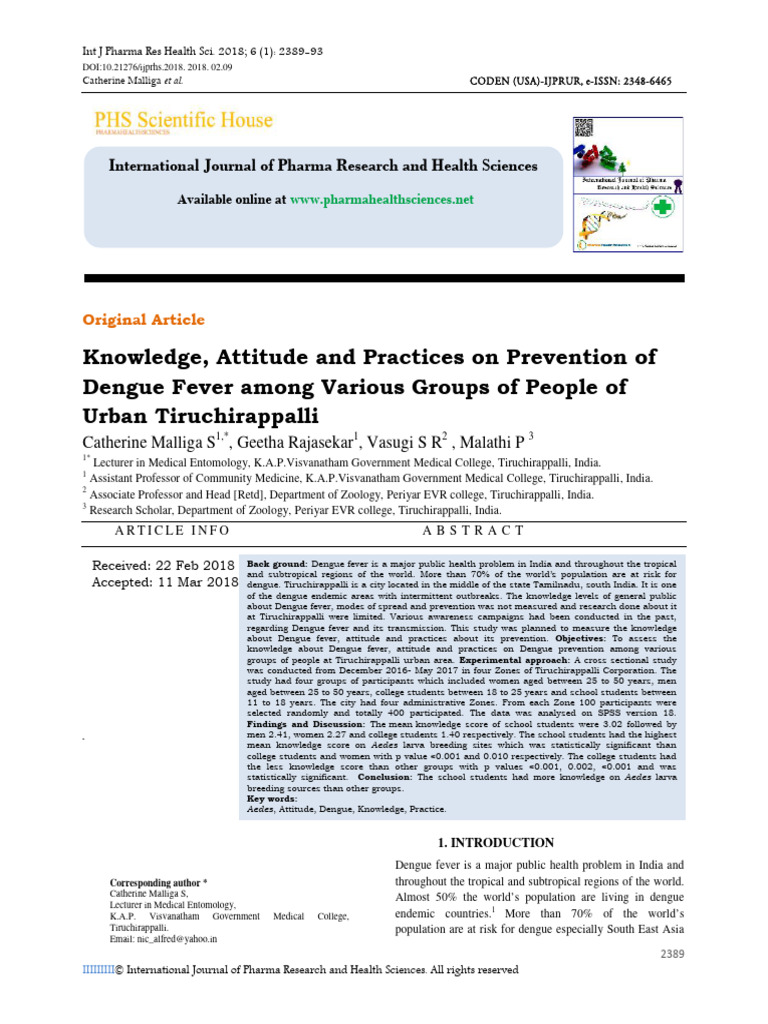 Knowledge Attitude and Practices On Prev | PDF | Epidemiology