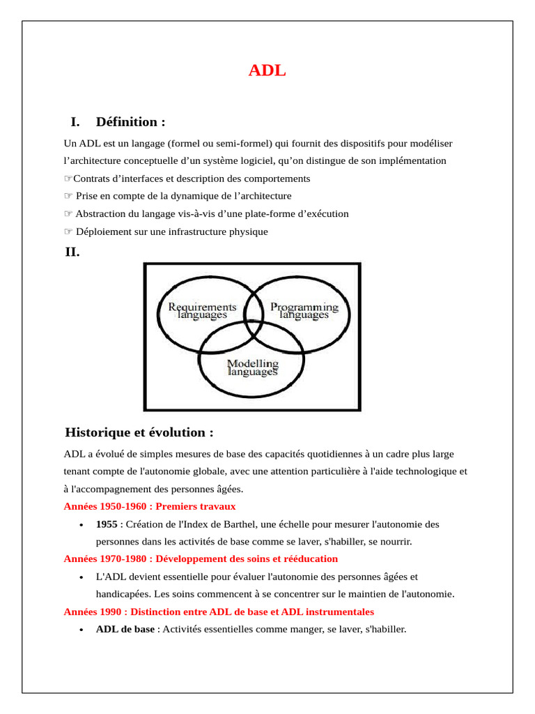 Évolution et Modélisation des ADL | PDF | Interface (Informatique ...