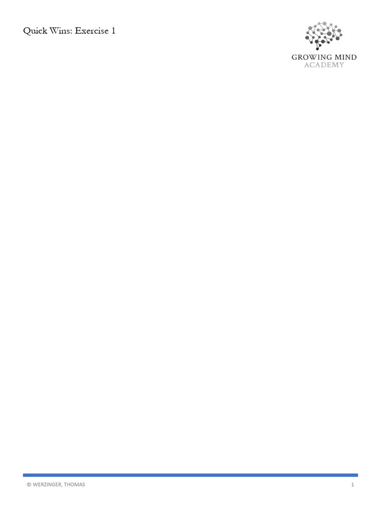 Quick+Wins Exercise+1 My+Strengths | PDF | Learning | Goal