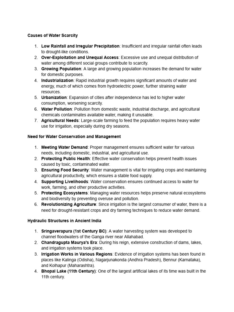 Causes and Solutions for Water Scarcity | PDF | Agriculture | Dam