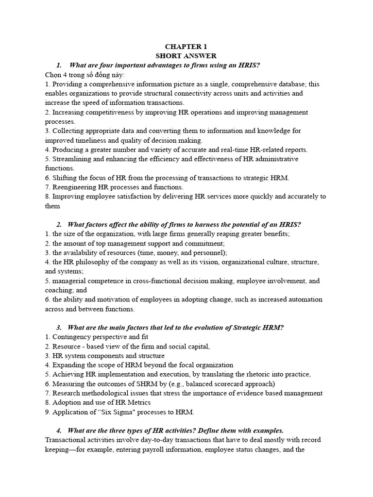 Advantages and Factors of HRIS Use | PDF | Human Resource Management ...