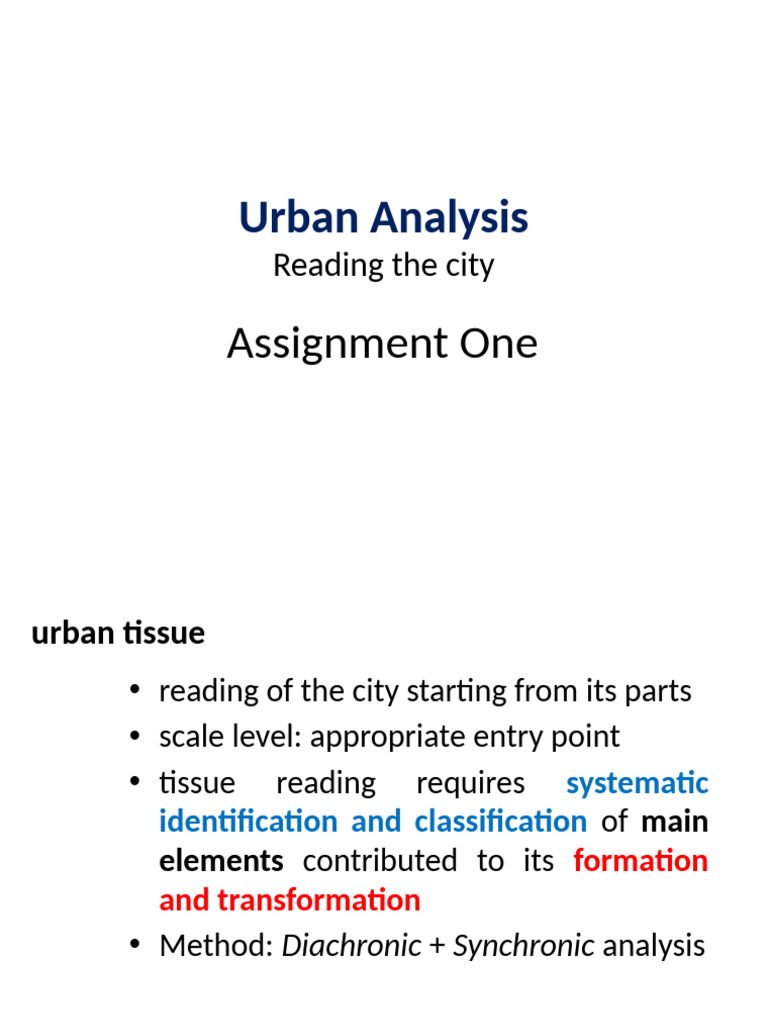 Urban Tissue Analysis: Methods & Criteria | PDF