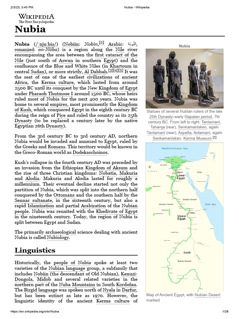 Nubia Wikipedia | PDF | Thebes | Ancient Egypt