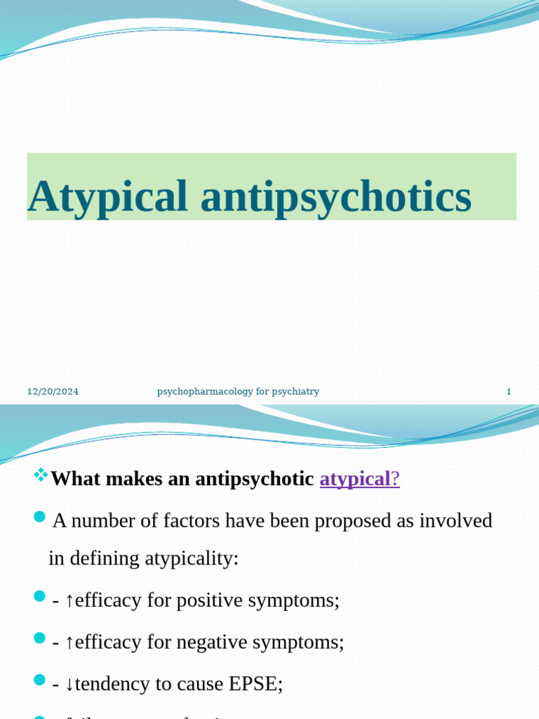 Atypical Antipsychotics | PDF | Antipsychotic | Atypical Antipsychotic