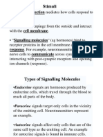 Stimuli: Response. For Example, Neurotransmitters Allow