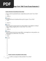 Database Design Test: Mid Term Exam Semester 1: Section 10 (Answer All Questions in This Section)