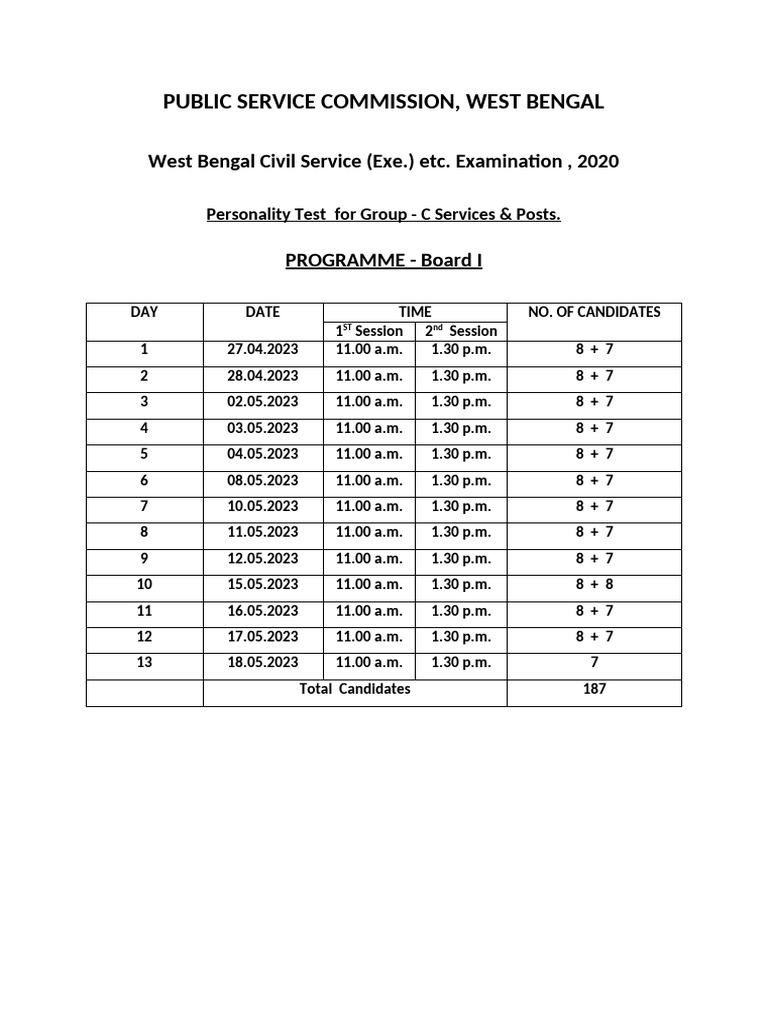Programme Schedule Sample